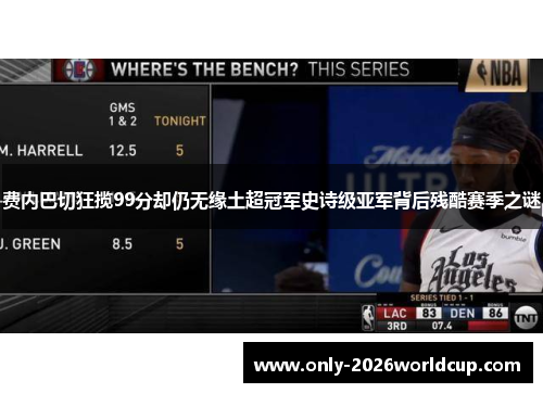 费内巴切狂揽99分却仍无缘土超冠军史诗级亚军背后残酷赛季之谜 费内巴切狂揽99分却仍无缘土超冠军史诗级亚军背后残酷赛季之谜